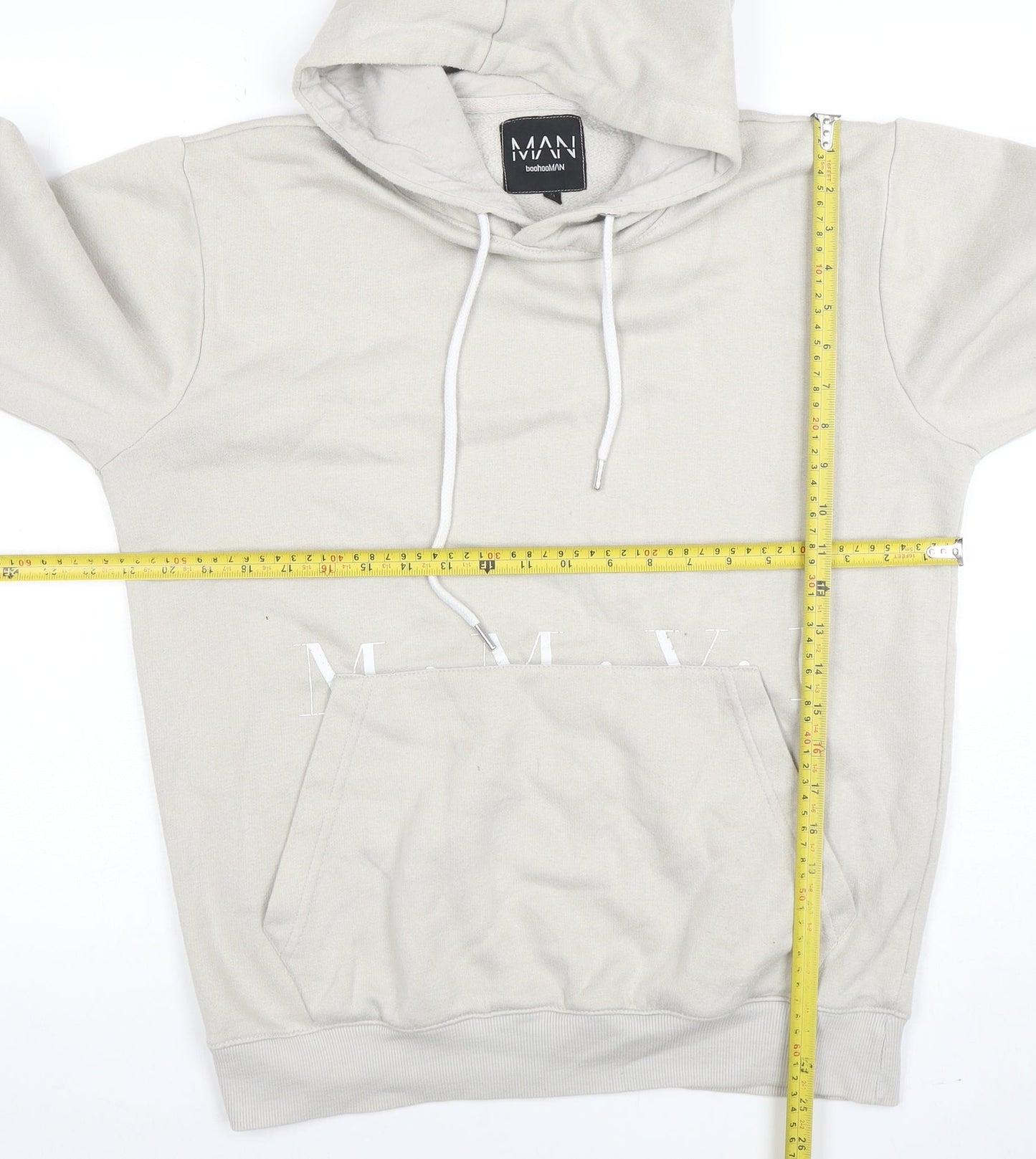 Mens UK Size S boohooMAN Beige Pullover Hoodie