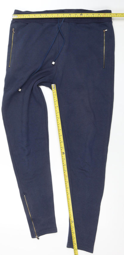 Mens UK Size L Millionaire Regular Fit Jogger Blue Trousers