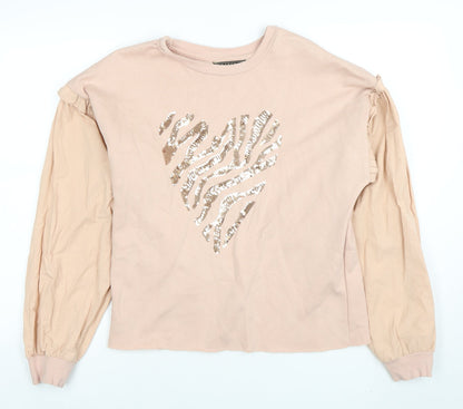 Womens UK Size M Lipsy London Beige Basic T-Shirt