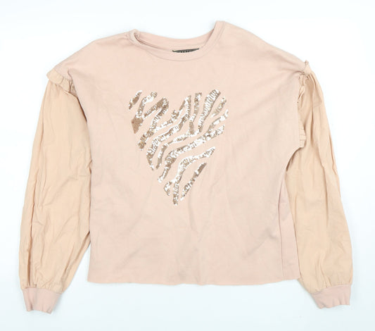 Womens UK Size M Lipsy London Beige Basic T-Shirt