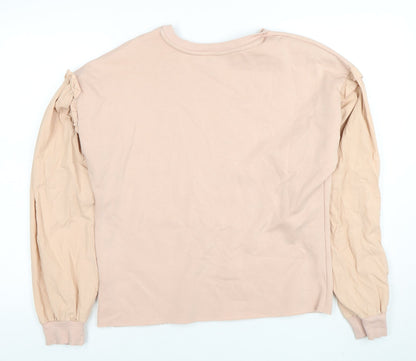 Womens UK Size M Lipsy London Beige Basic T-Shirt