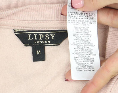 Womens UK Size M Lipsy London Beige Basic T-Shirt