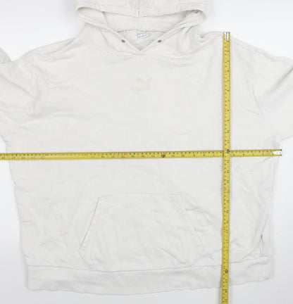 Womens UK Size L PUMA White Pullover Hoodie