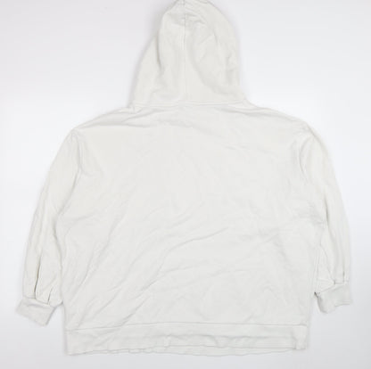 Womens UK Size L PUMA White Pullover Hoodie