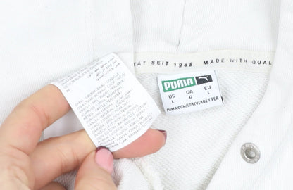 Womens UK Size L PUMA White Pullover Hoodie