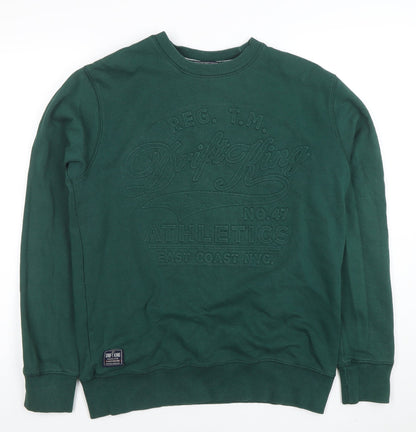 Mens UK Size M Drift King Green Pullover Sweatshirt