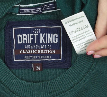 Mens UK Size M Drift King Green Pullover Sweatshirt