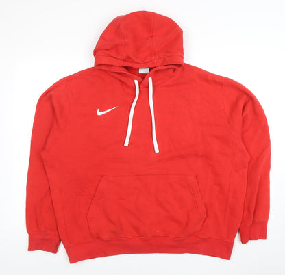 Mens UK Size L Nike Red Pullover Hoodie