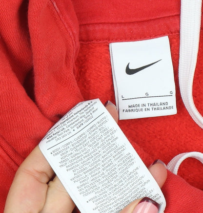 Mens UK Size L Nike Red Pullover Hoodie