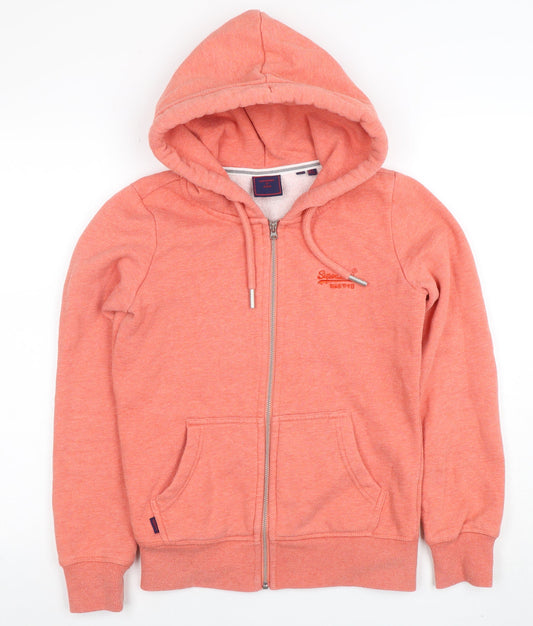 Womens UK Size 6 Superdry Pink Full Zip Hoodie