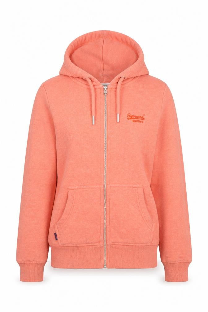 Womens UK Size 6 Superdry Pink Full Zip Hoodie