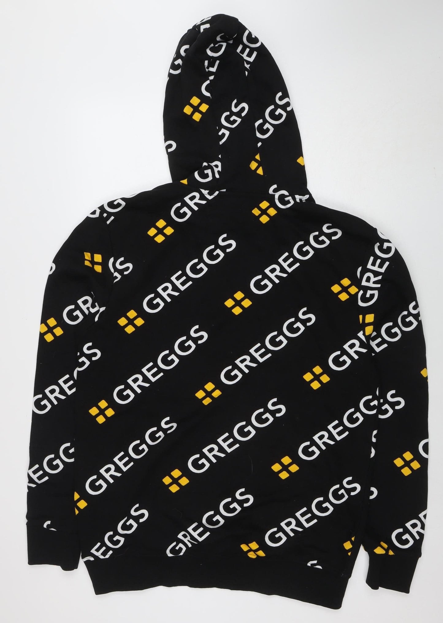 Greggs Mens Black XL Pullover Hoodie Funny Graphic Print All Seasons