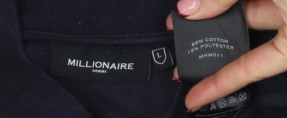 Mens UK Size L Millionaire Homme Black Full Zip Sweatshirt