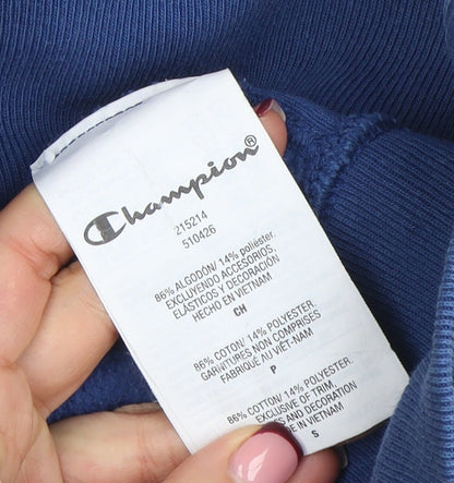 Mens UK Size S Champion Blue Pullover Hoodie