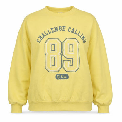 Womens UK Size M Pull&Bear Yellow Pullover Sweatshirt