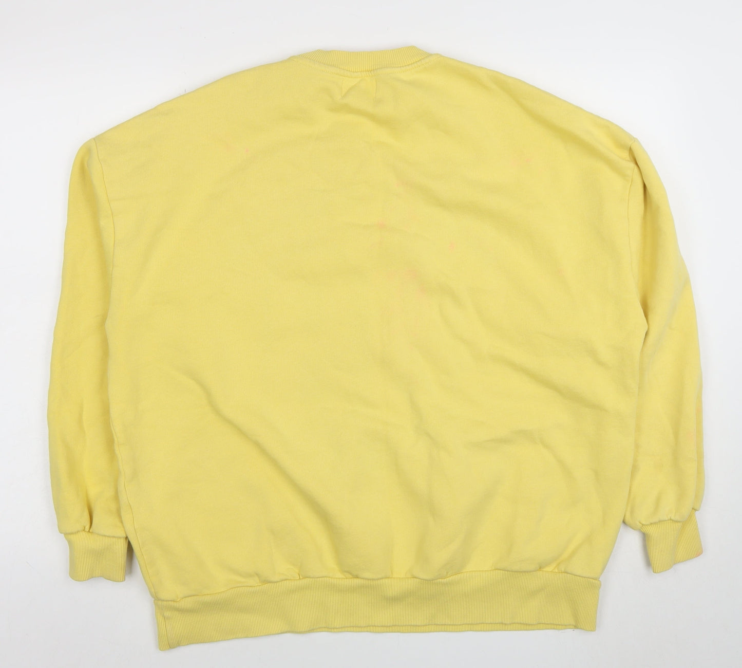 Womens UK Size M Pull&Bear Yellow Pullover Sweatshirt