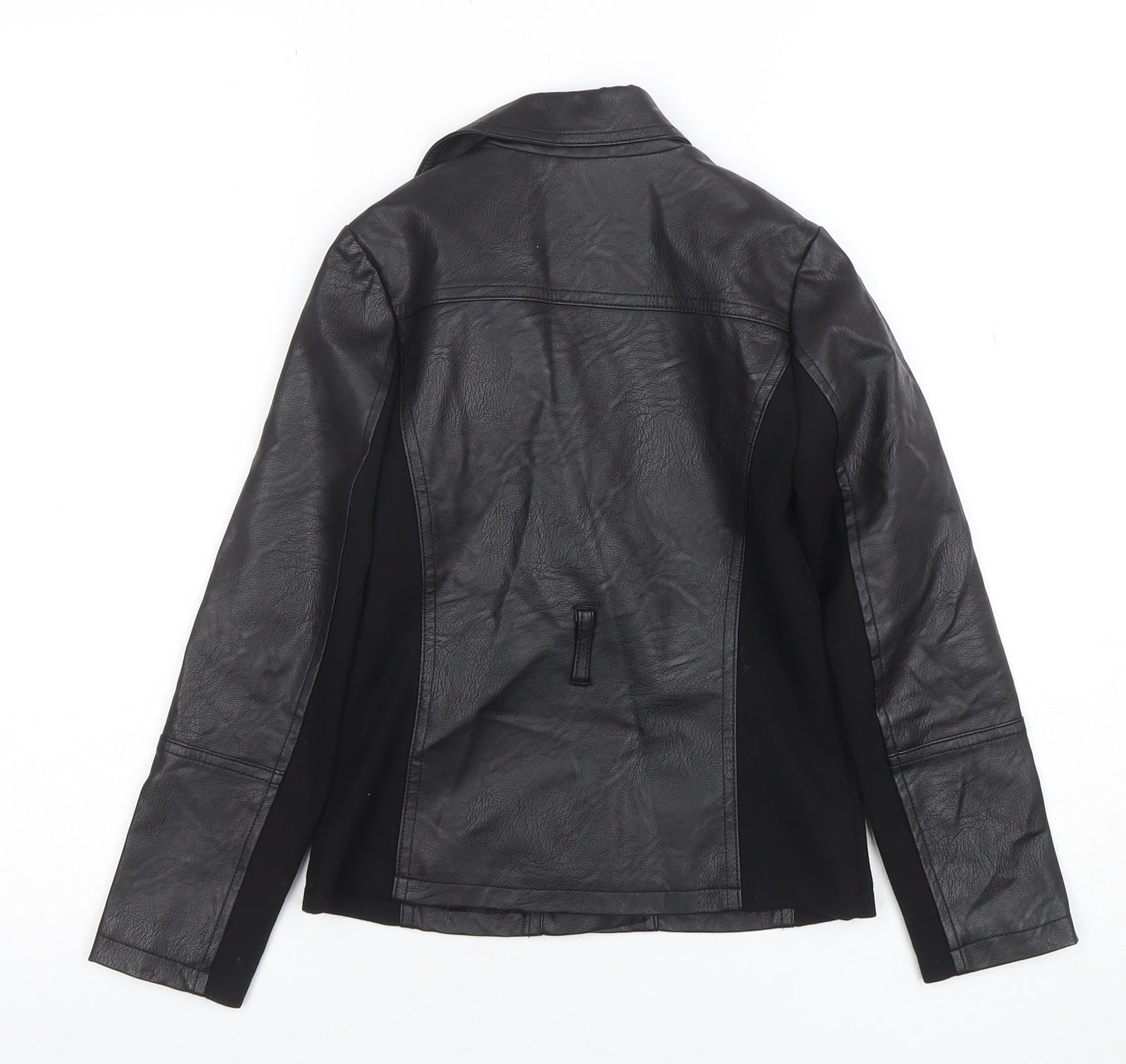 Girls UK Size 7-8 Years River Island Black Biker Coat