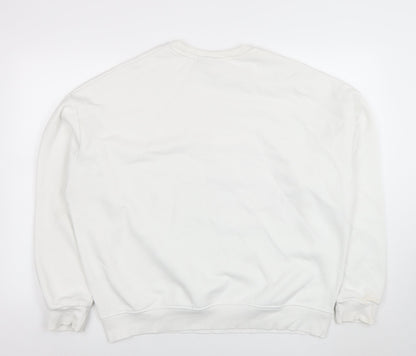 Womens UK Size M Primark White Pullover Sweatshirt