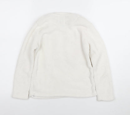 Disney Girls White Mickey Mouse Fleece Pullover Sweatshirt 8-9 Years