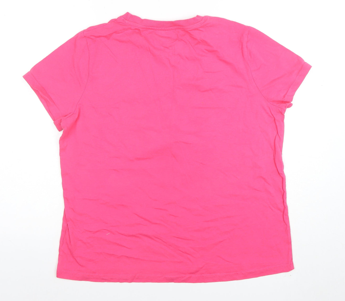 Womens UK Size M Disney Pink Basic T-Shirt
