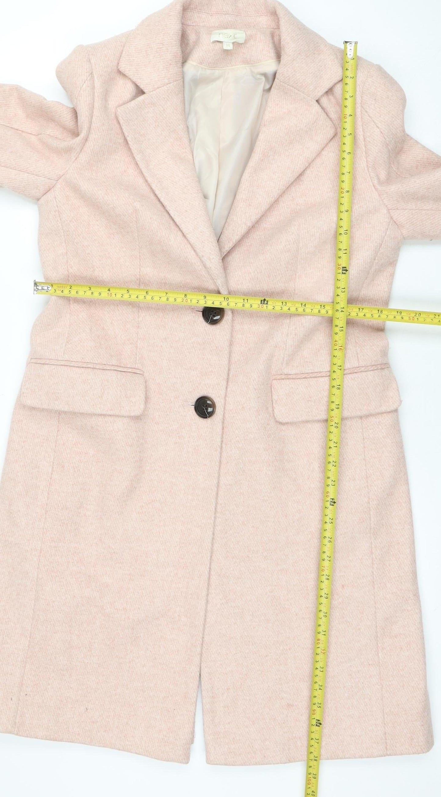 Womens UK Size 14 NEXT Beige Overcoat