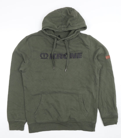 Mens UK Size S Krone Green Pullover Hoodie