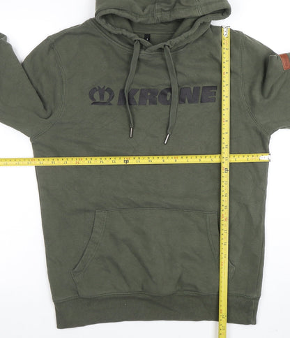 Mens UK Size S Krone Green Pullover Hoodie