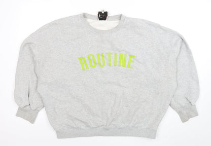 Womens UK Size S Oui Grey Pullover Sweatshirt