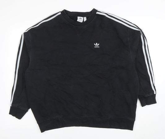 Womens UK Size 12 adidas Black Pullover Sweatshirt