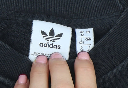 Womens UK Size 12 adidas Black Pullover Sweatshirt