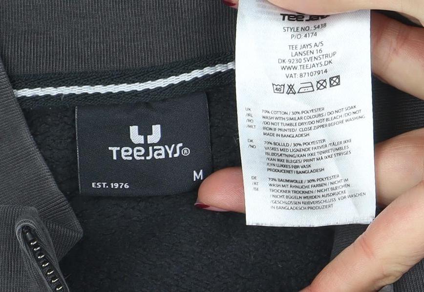 Mens UK Size M Tee Jays Black Pullover Sweatshirt