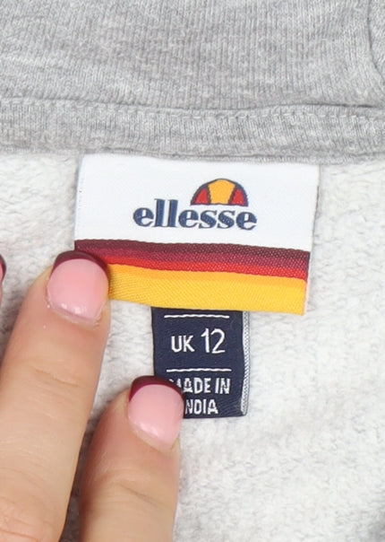 Womens UK Size 12 ellesse Grey Full Zip Hoodie