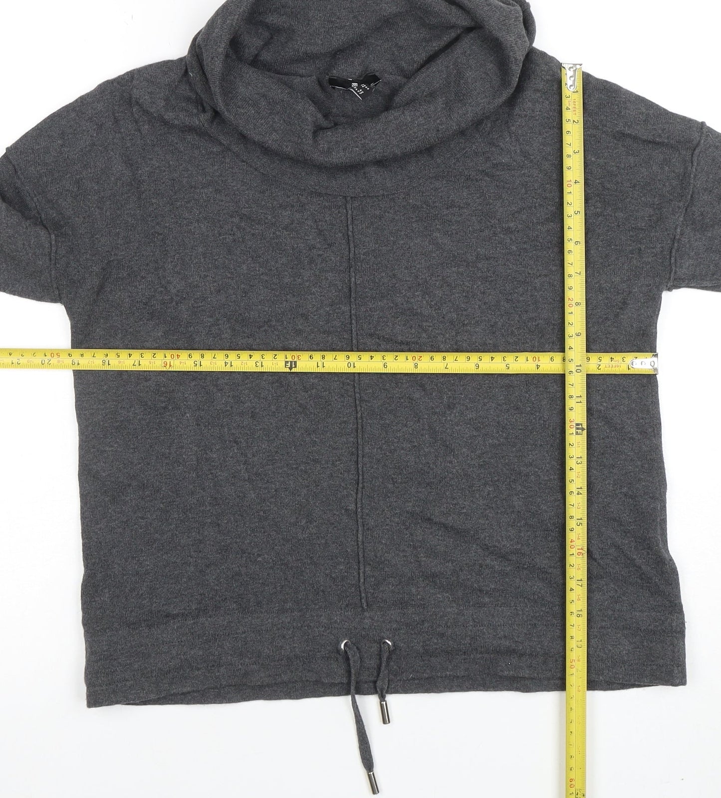 Womens UK Size S Marble Grey Pullover Sweatshirt