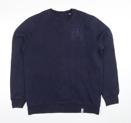 Mens UK Size L Stanley Stella Blue Pullover Sweatshirt