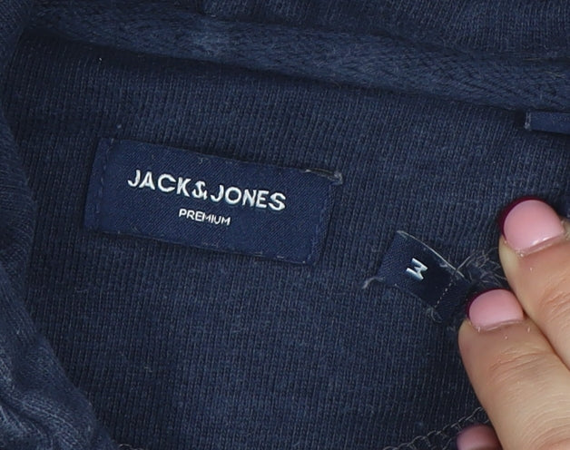 Mens UK Size M JACK & JONES Blue Pullover Hoodie