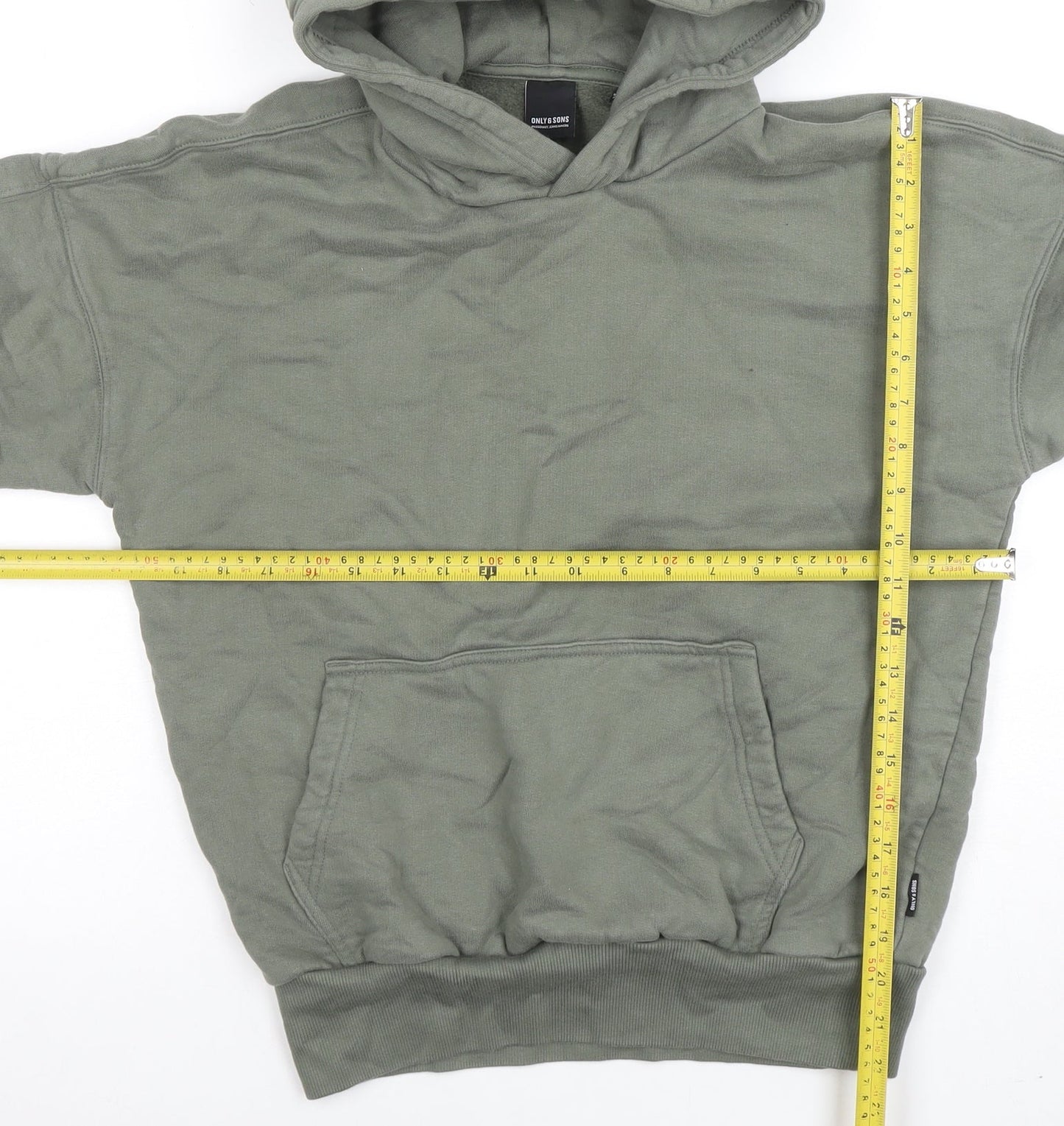 Mens UK Size XS ONLY & SONS Green Pullover Hoodie