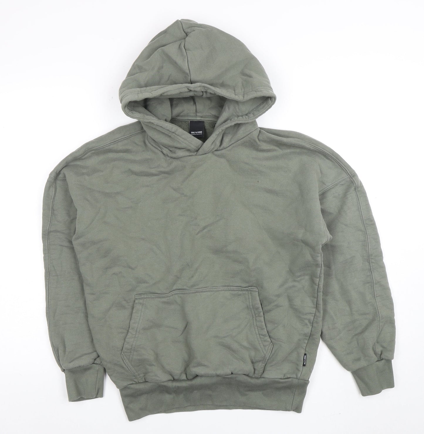 Mens UK Size XS ONLY & SONS Green Pullover Hoodie