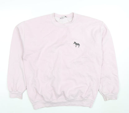 Womens UK Size M Topshop Pink Pullover Sweatshirt