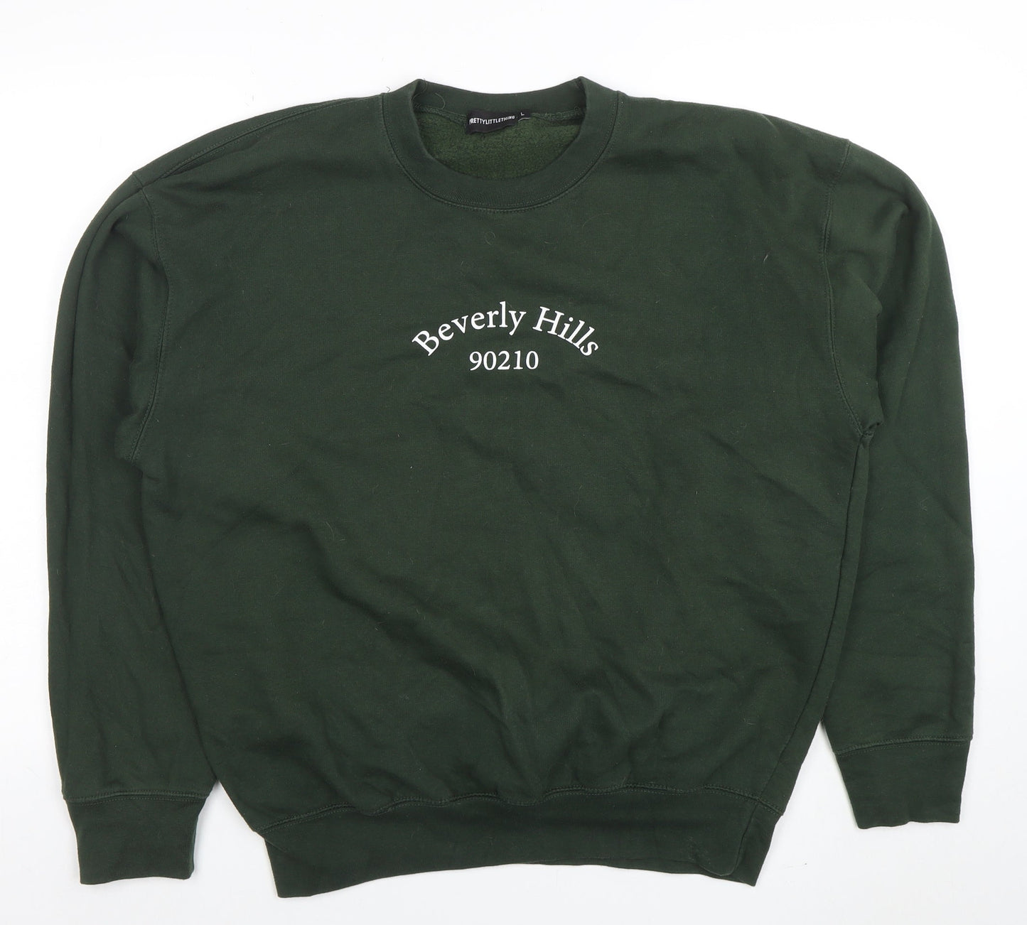 Womens UK Size L PRETTYLITTLETHING Green Pullover Sweatshirt
