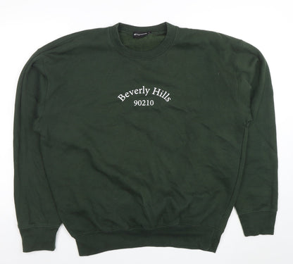 Womens UK Size L PRETTYLITTLETHING Green Pullover Sweatshirt