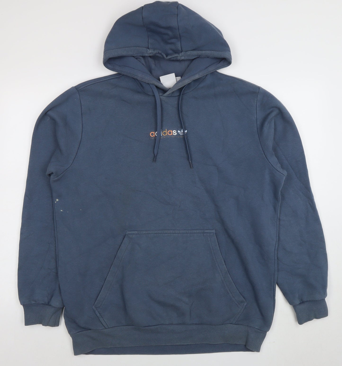 Mens UK Size L adidas Blue Pullover Hoodie