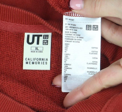 Womens UK Size XL Uniqlo Red Pullover Sweatshirt