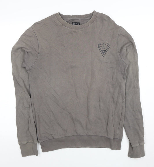 Mens UK Size S 15-LDN/117 Twisted Soul Grey Pullover Sweatshirt