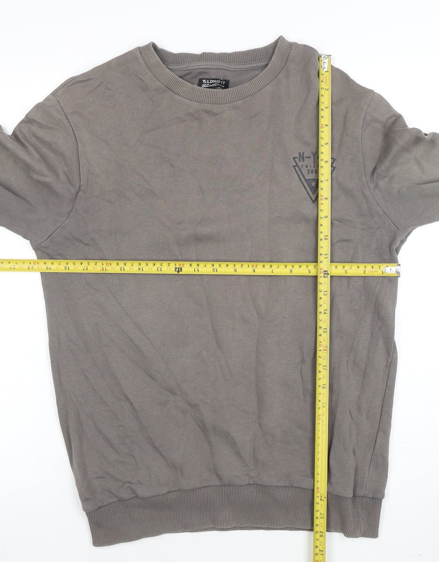 Mens UK Size S 15-LDN/117 Twisted Soul Grey Pullover Sweatshirt