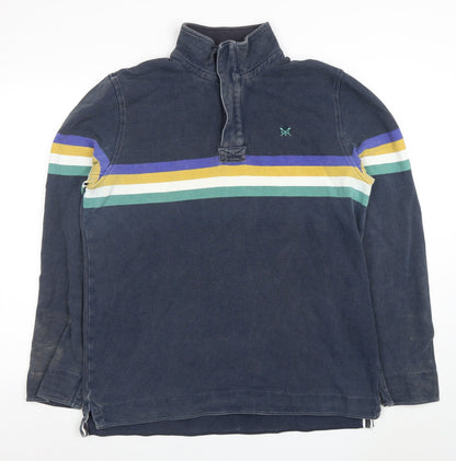 Mens UK Size L Crew Clothing Company Blue Henley Sweatshirt