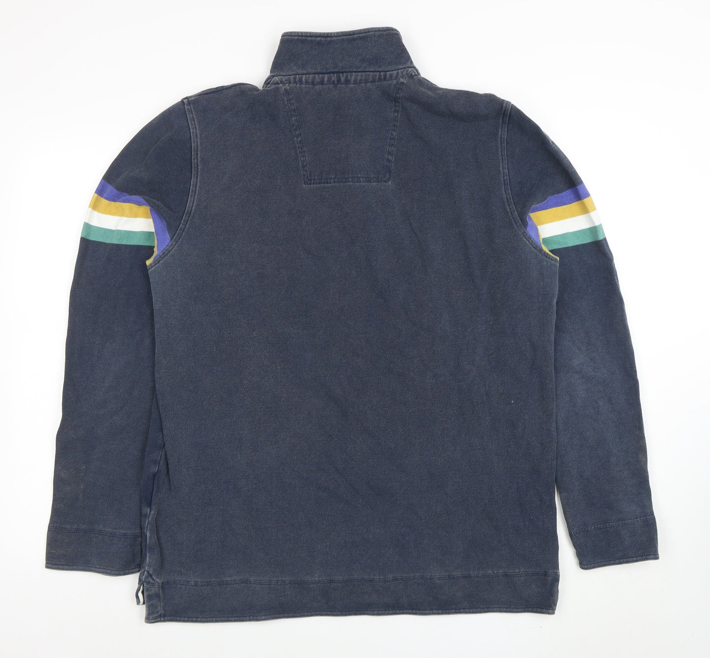 Mens UK Size L Crew Clothing Company Blue Henley Sweatshirt