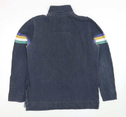 Mens UK Size L Crew Clothing Company Blue Henley Sweatshirt