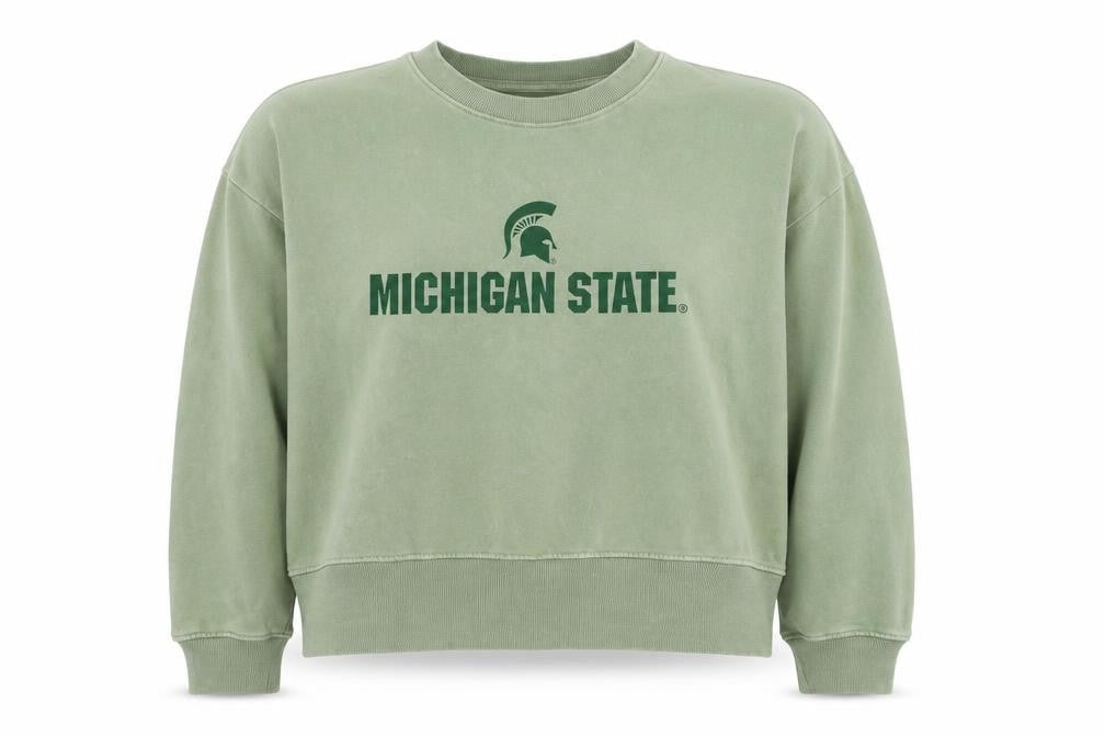 Womens UK Size L MSU Green Pullover Sweatshirt