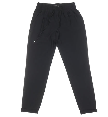 Womens UK Size S Zara Basic Regular Fit Jogger Black Trousers