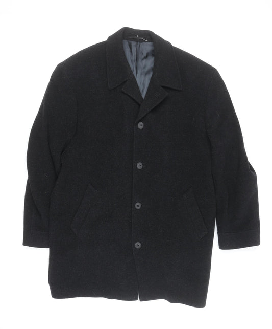 Mens UK Size M Kistermann Black Overcoat